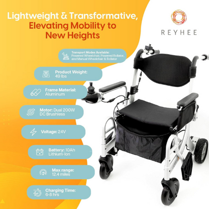 Reyhee Superlite  3-in-1 Electric Foldable Wheelchair