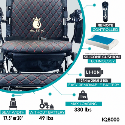 ComfyGo MAJESTIC IQ-8000 Remote Controlled Lightweight Electric Wheelchair