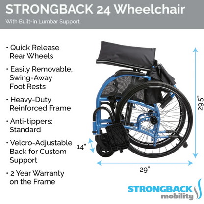 STRONGBACK Comfort : 24+AB Wheelchair