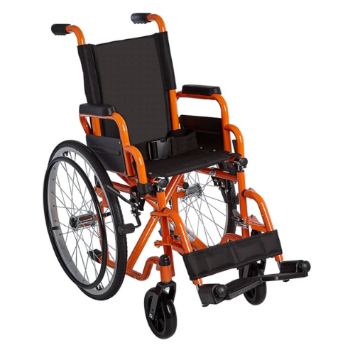 Ziggo 12" Lightweight Pediatric Wheelchair, Orange