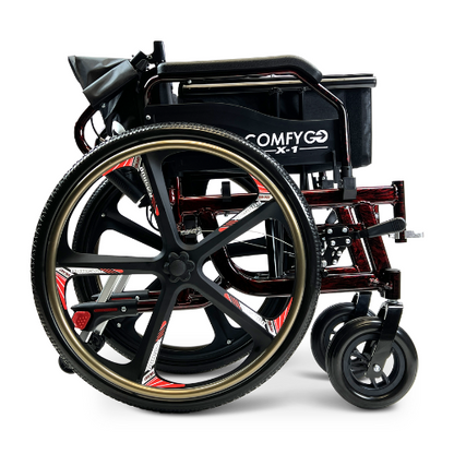 X-1 ComfyGO Lightweight Manual Wheelchair with Quick-Detach Wheels