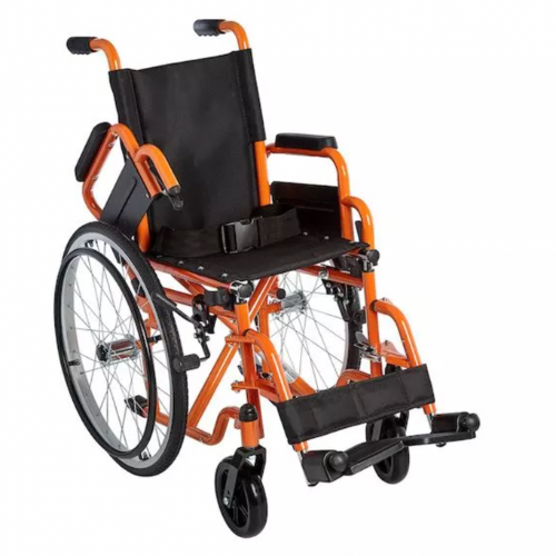 Ziggo 12" Lightweight Pediatric Wheelchair, Orange