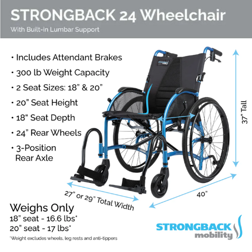 STRONGBACK Comfort : 24+AB Wheelchair