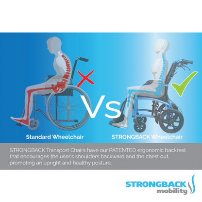 STRONGBACK Excursion : 12+AB Transport Wheelchair