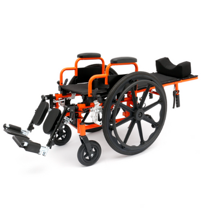 Ziggo Pro 12" Lightweight Pediatric Reclining Wheelchair, Orange