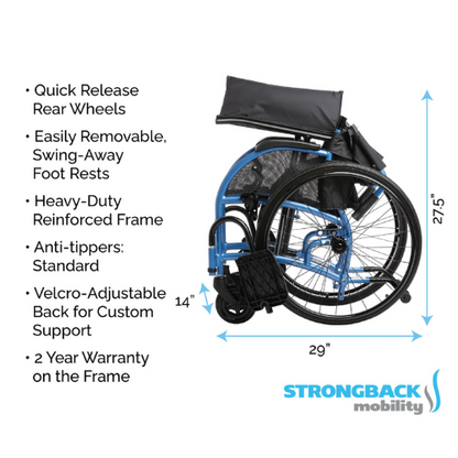 STRONGBACK Comfort Small : 22S Wheelchair